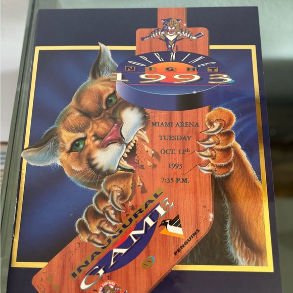 1993 Florida Panthers and inaugural season program on plaque - Picture 3 of 3